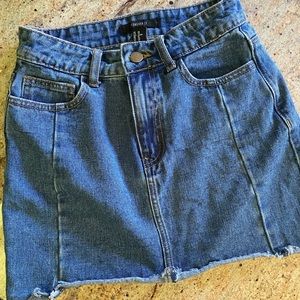 highwasted mini jean skirt